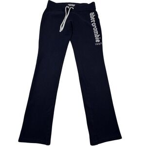 Abercrombie Kids Navy Blue Flare Sweatpants XL Fleece Lined Logo Joggers